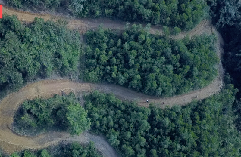 Đường đua xe đạp của tỉnh Hoà Bình nhìn từ trên cao (ảnh: MH)