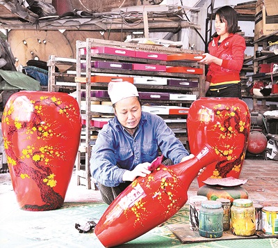 Tinh tế nghề sơn mài hạ thái - ảnh 2