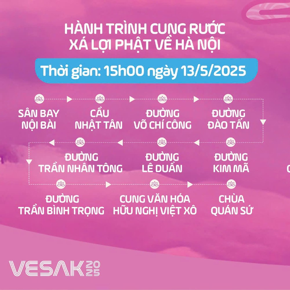 Lịch trình cung rước. chiêm bái xá lợi Đức Phật ở Hà Nội - ảnh 1