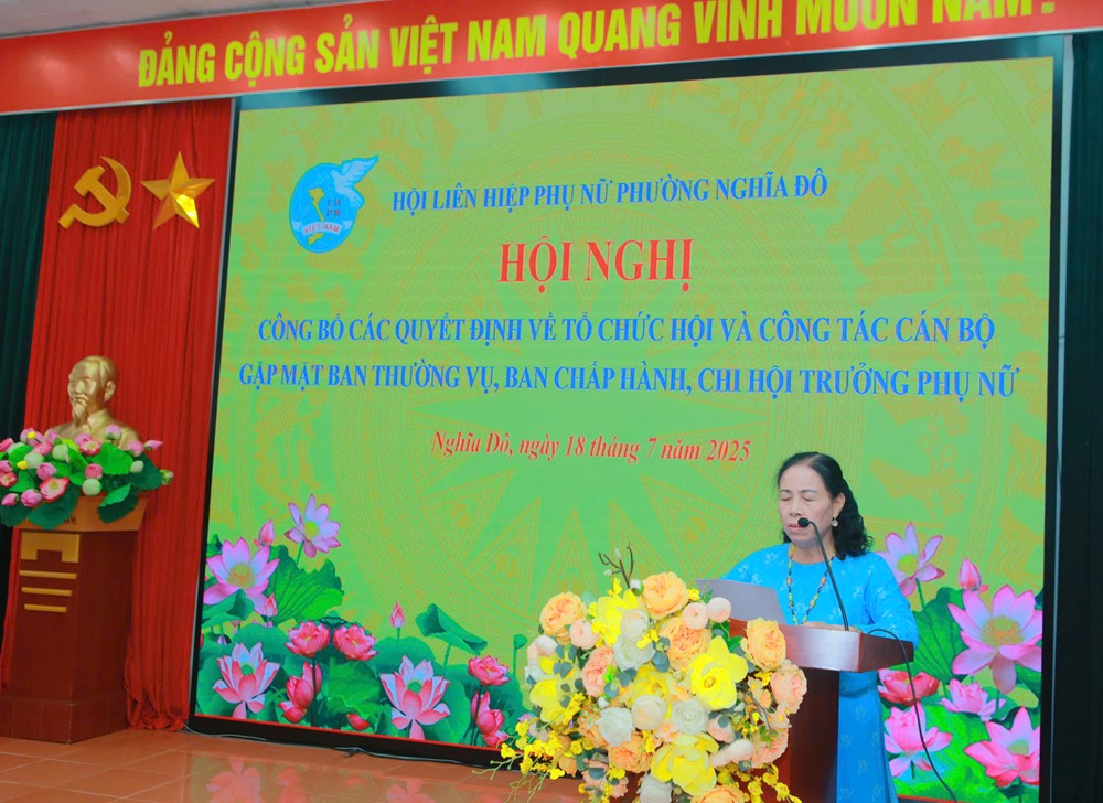 Đồng chí Nguyễn Thị Thu Nga làm Chủ tịch Hội LHPN phường Nghĩa Đô - ảnh 3