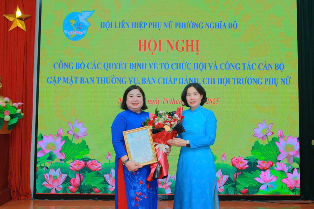 Đồng chí Nguyễn Thị Thu Nga làm Chủ tịch Hội LHPN phường Nghĩa Đô - ảnh 6