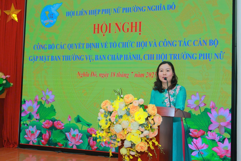 Đồng chí Nguyễn Thị Thu Nga làm Chủ tịch Hội LHPN phường Nghĩa Đô - ảnh 7