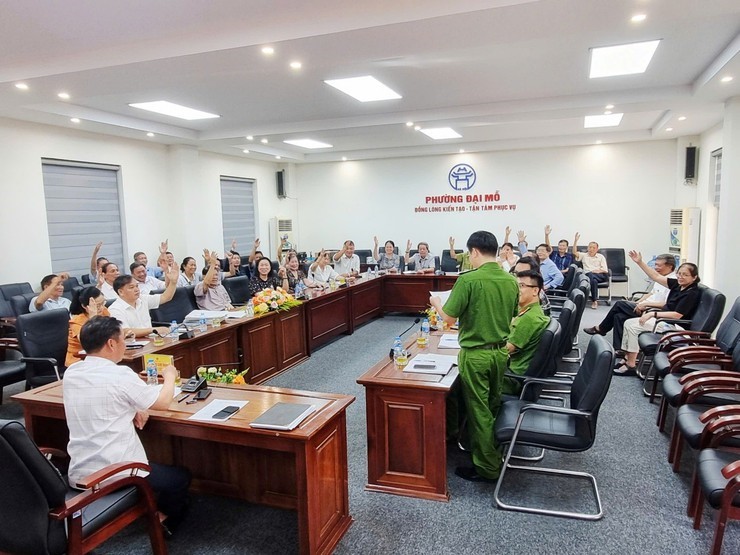Phường Đại Mỗ thành lập Hội đồng và tổ chức xét tuyển lực lượng tham gia bảo vệ an ninh, trật tự ở cơ sở - ảnh 3