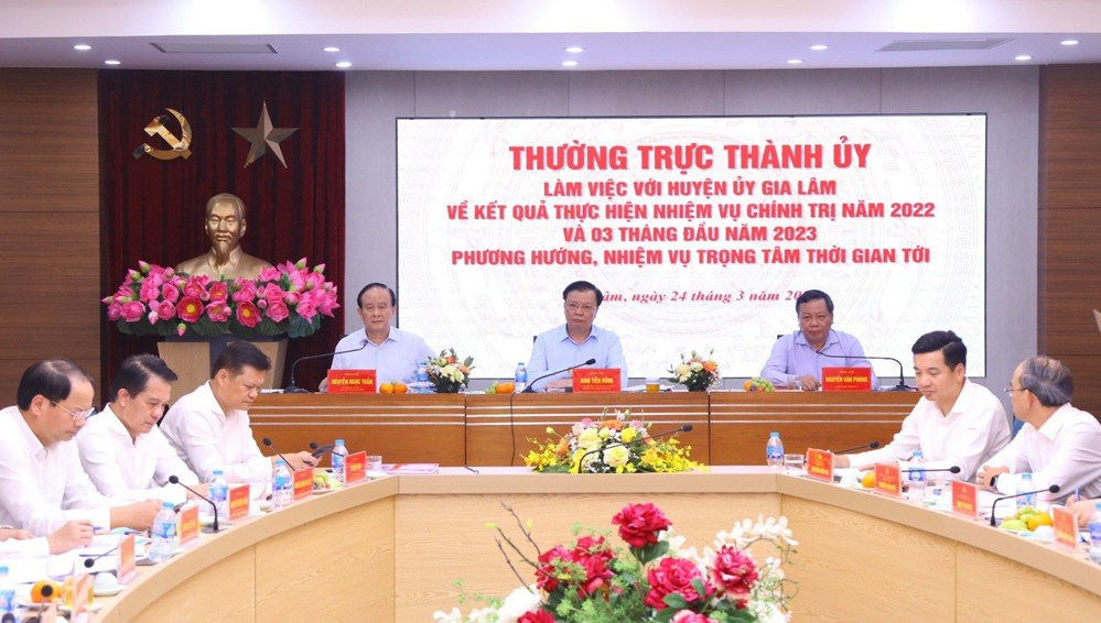 Bí thư Thành ủy Hà Nội Đinh Tiến Dũng:Trở thành quận, nhưng dân phải giàu, kinh tế phải mạnh - ảnh 1