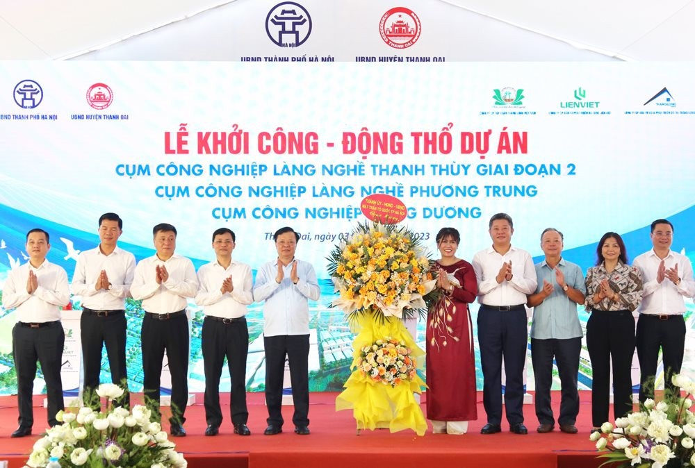 Hà Nội khởi công 3 cụm công nghiệp tại Thanh Oai có tổng mức đầu tư hơn 500 tỷ đồng - ảnh 1
