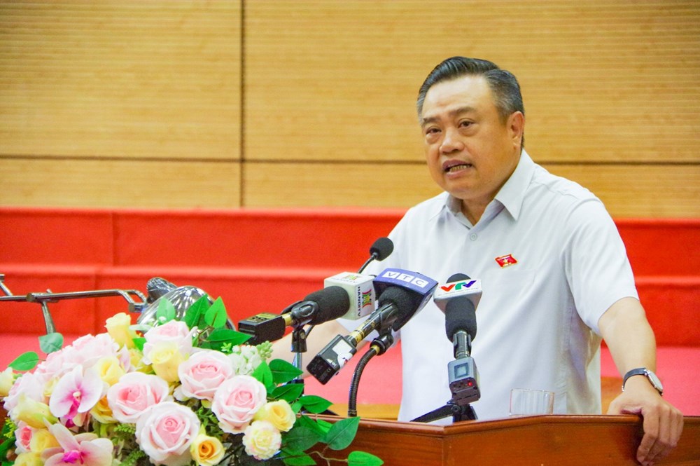 Chủ tịch UBND thành phố Hà Nội Trần Sỹ Thanh tiếp xúc cử tri huyện Sóc Sơn - ảnh 1