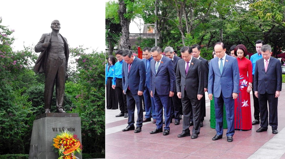 Lãnh đạo Thành phố dâng hoa tại Tượng đài V.I.Lênin nhân dịp kỷ niệm 106 năm Cách mạng Tháng Mười Nga - ảnh 1