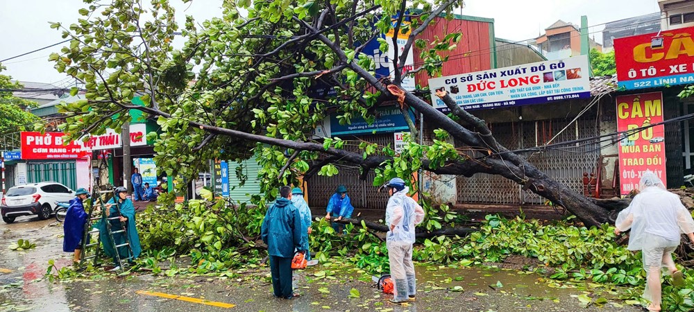 Thanh niên Thủ đô xung kích cùng lực lượng chức năng bắt tay khắc phục hậu quả cơn bão Yagi - ảnh 2