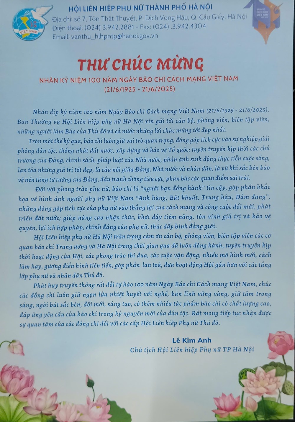 Kỷ niệm 100 năm ngày báo chí Cách mạng Việt Nam: Hội LHPN Hà Nội gặp mặt phóng viên báo chí theo dõi hoạt động Hội - ảnh 4