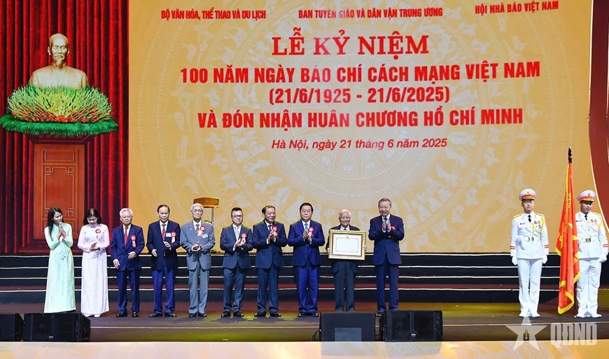 Tổng Bí thư Tô Lâm dự Lễ kỷ niệm 100 năm Ngày Báo chí cách mạng Việt Nam - ảnh 6