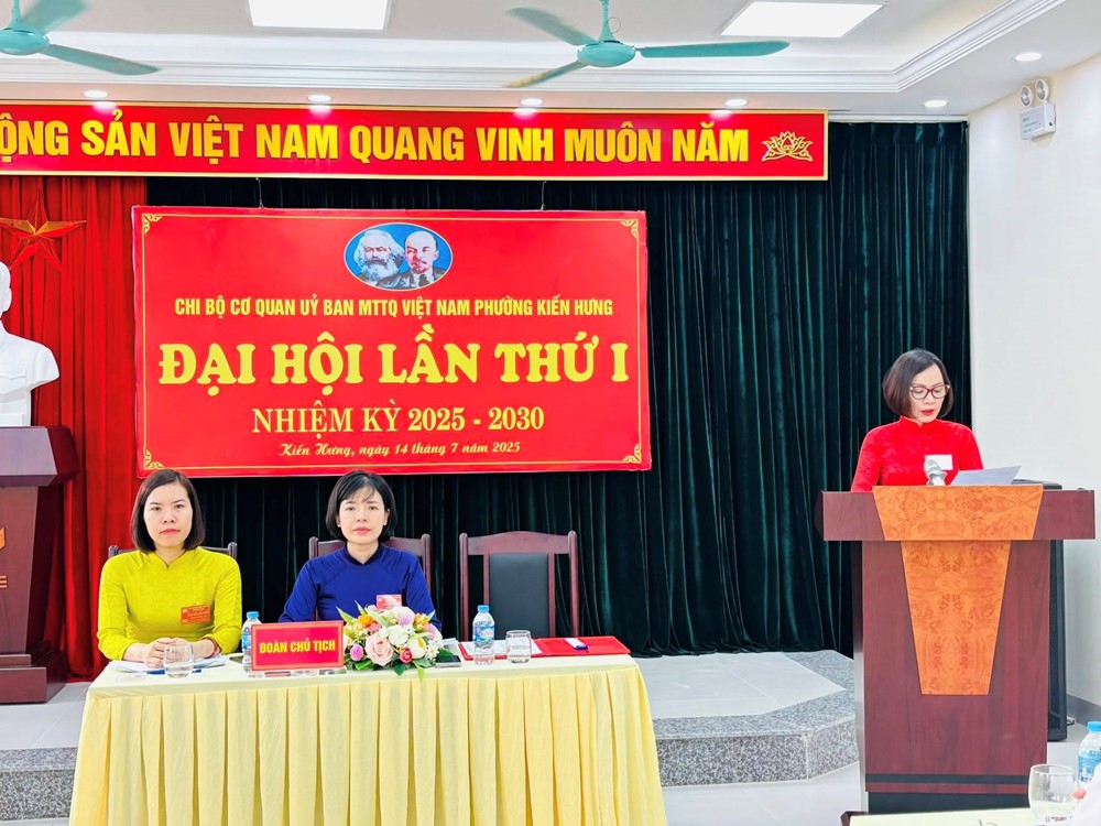 Đại hội Chi bộ Cơ quan UBMTTQ Việt Nam phường Kiến Hưng lần thứ I, nhiệm kỳ 2025-2030 thành công rực rỡ - ảnh 1