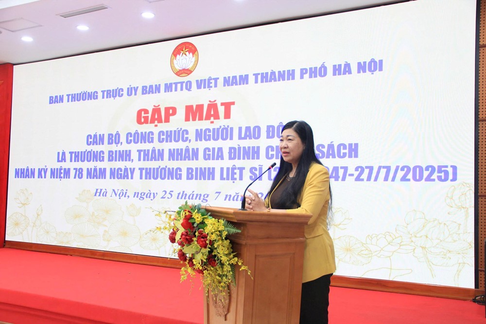 Uỷ ban MTTQ Việt Nam thành phố Hà Nội tổ chức gặp mặt cán bộ, nhân viên là thương binh, thân nhân gia đình chính sách - ảnh 1