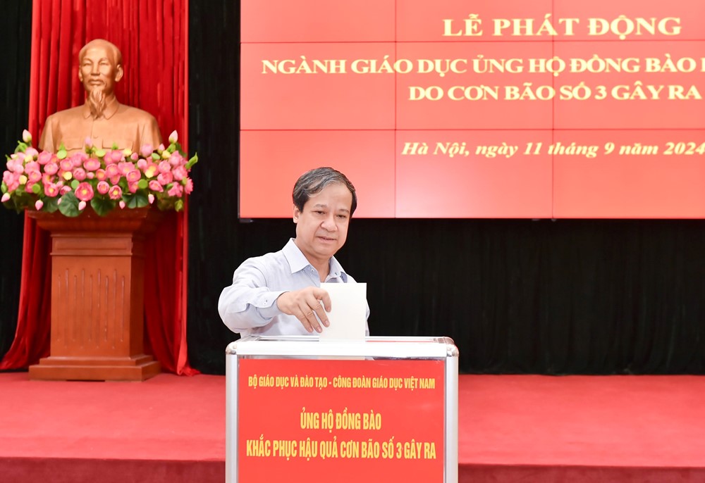Phát động ngành Giáo dục ủng hộ đồng bào bị thiệt hại do bão số 3 - ảnh 4