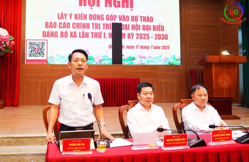 Đảng ủy xã Quốc Oai tổ chức hội nghị góp ý dự thảo báo cáo chính trị Đại hội Đảng bộ xã lần thứ Nhất - ảnh 4