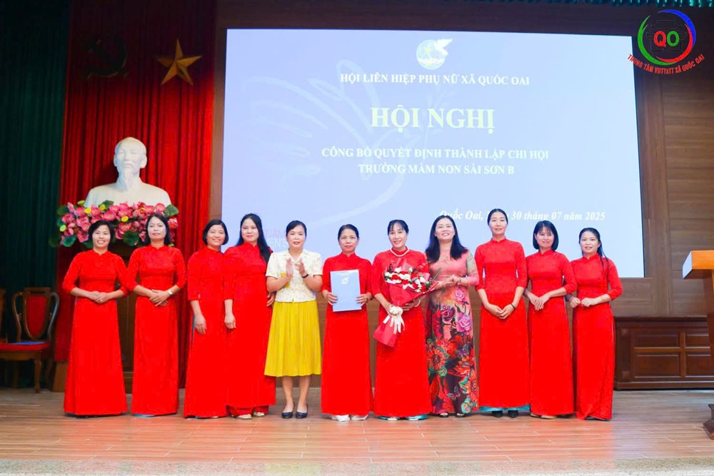 Hội LHPN xã Quốc Oai ra mắt 10 chi hội Phụ nữ trong lực lượng vũ trang và ngành Giáo dục mầm non - ảnh 9