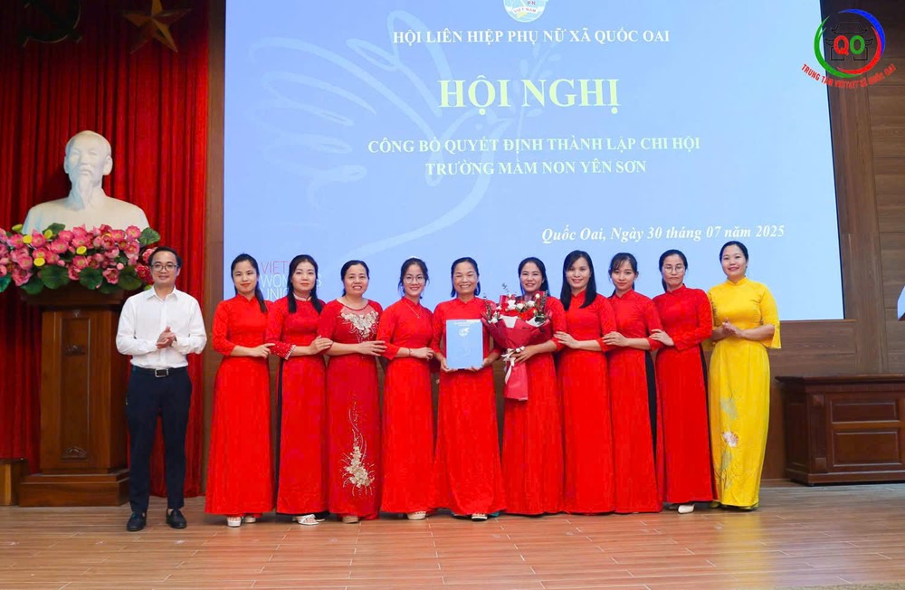 Hội LHPN xã Quốc Oai ra mắt 10 chi hội Phụ nữ trong lực lượng vũ trang và ngành Giáo dục mầm non - ảnh 8