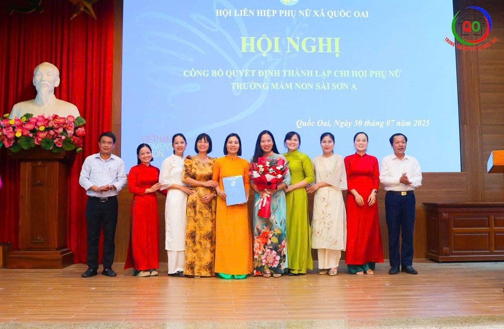 Hội LHPN xã Quốc Oai ra mắt 10 chi hội Phụ nữ trong lực lượng vũ trang và ngành Giáo dục mầm non - ảnh 4