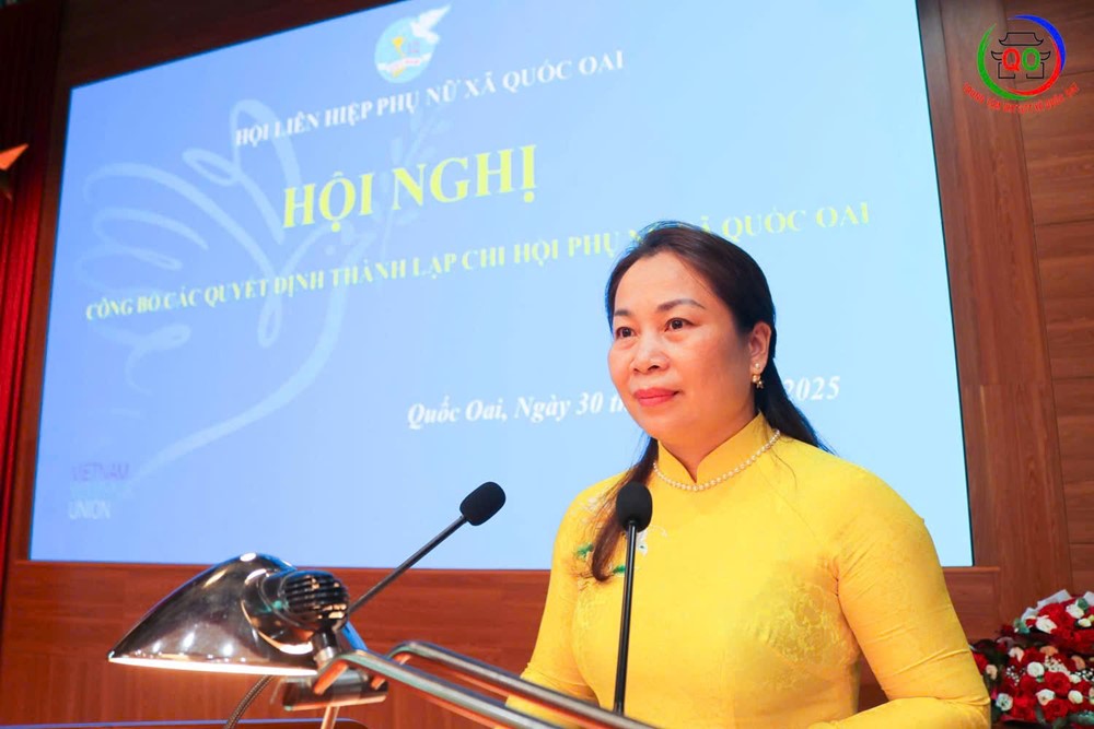 Hội LHPN xã Quốc Oai ra mắt 10 chi hội Phụ nữ trong lực lượng vũ trang và ngành Giáo dục mầm non - ảnh 1