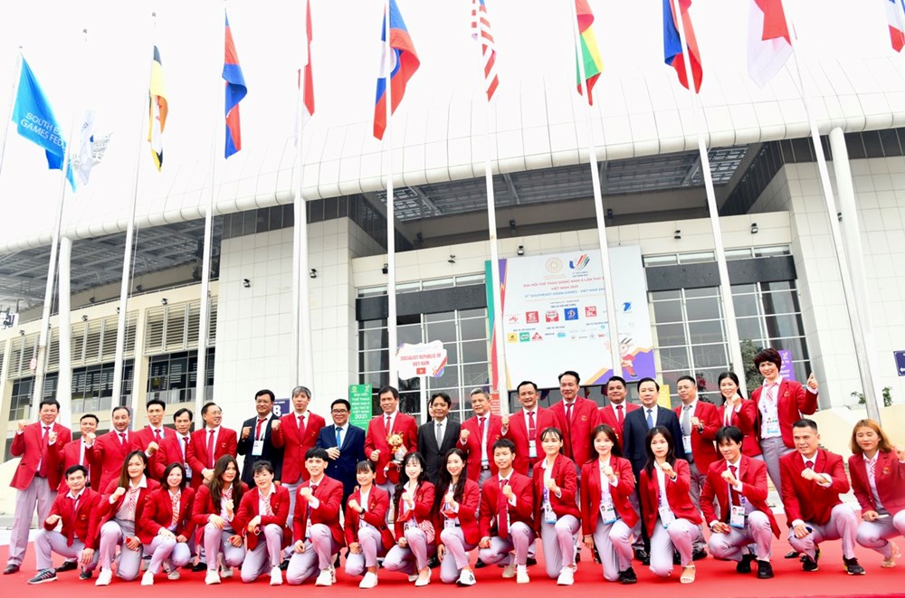 Toàn cảnh Lễ thượng cờ các Đoàn thể thao dự SEA Games 31  - ảnh 11