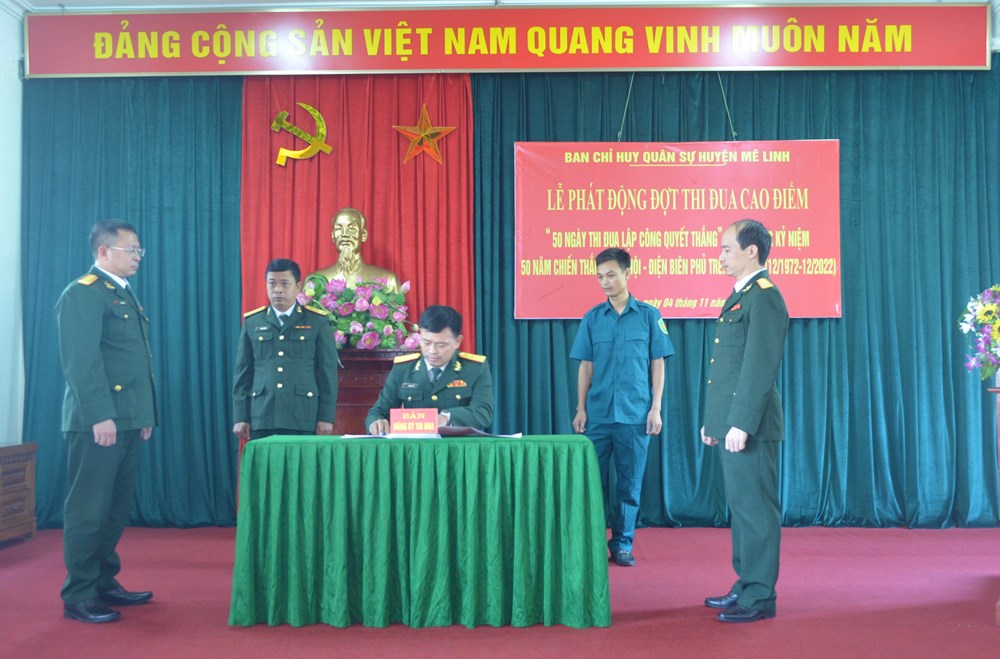 Ban Chỉ huy Quân sự huyện Mê Linh phát động “50 ngày thi đua lập công Quyết thắng” - ảnh 3