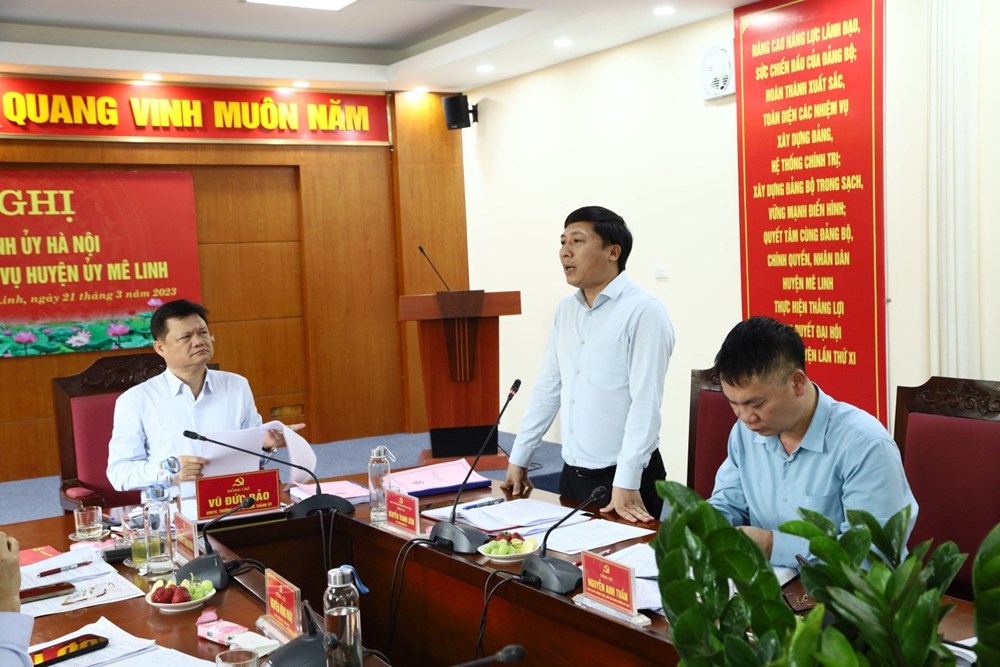 Ban Thường vụ Huyện ủy Mê Linh: Quyết liệt chỉ đạo, giải quyết thành công nhiều vấn đề khó - ảnh 1