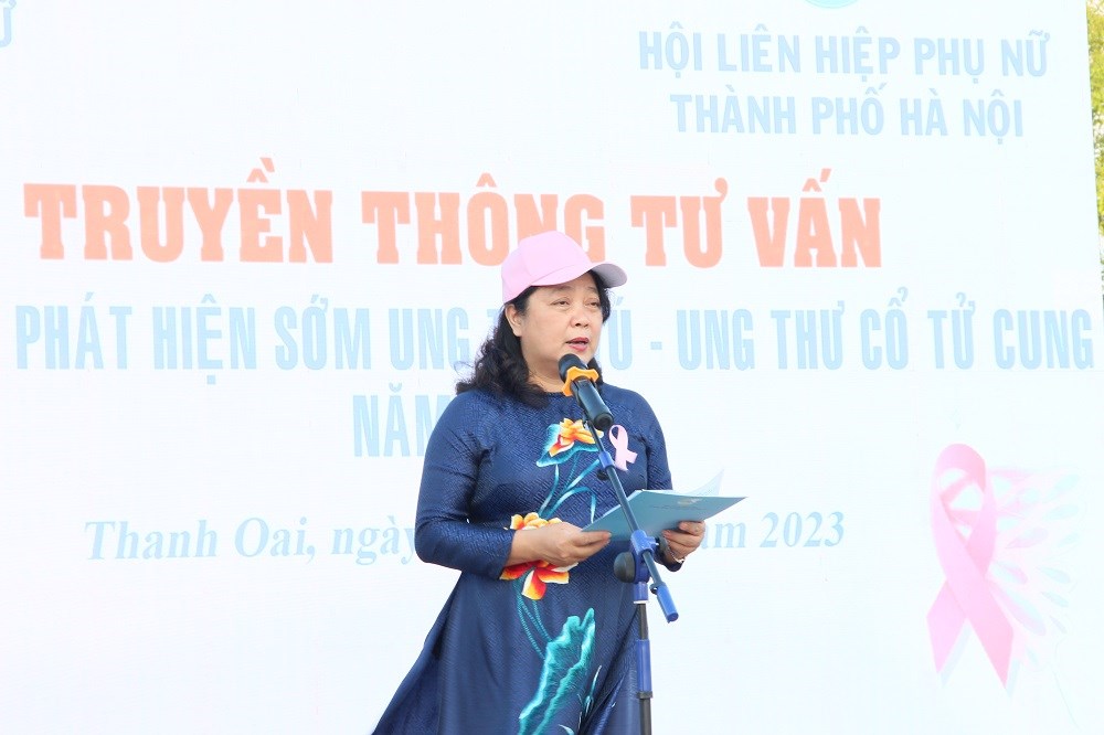 Tiếp tục tư vấn, tầm soát ung thư vú, ung thư cổ tử cung cho phụ nữ huyện Thanh Oai - ảnh 1