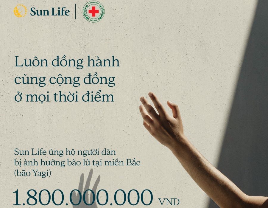 Sun Life Việt Nam hỗ trợ 1,8 tỷ đồng giúp người dân chịu ảnh hưởng sau bão Yagi - ảnh 1