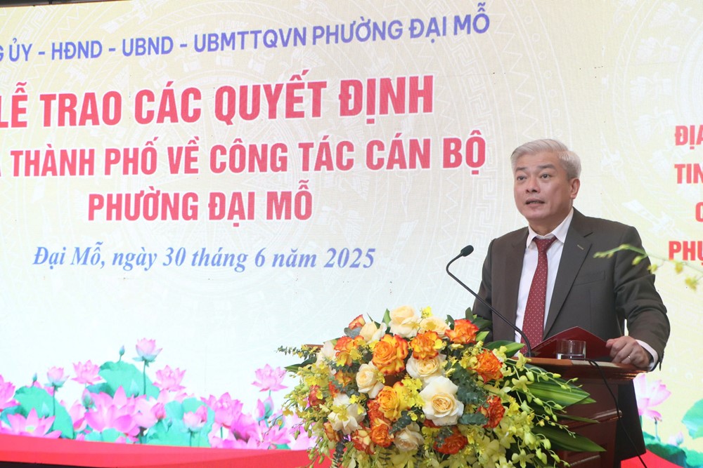 Phường Đại Mỗ công bố quyết định công tác cán bộ, tập trung 3 hướng trọng tâm phát triển đô thị - ảnh 4