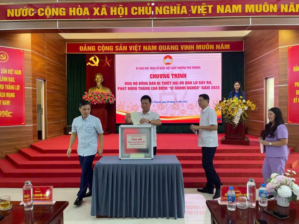 Phú Thượng phát động ủng hộ đồng bào vùng bão, lũ và Tháng cao điểm “Vì người nghèo” năm 2025 - ảnh 1