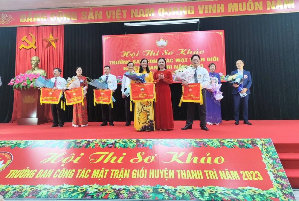 MTTQ huyện Thanh Trì tổ chức Hội thi sơ khảo “Trưởng ban công tác Mặt trận giỏi” năm 2023 - ảnh 3
