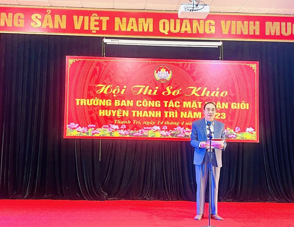 MTTQ huyện Thanh Trì tổ chức Hội thi sơ khảo “Trưởng ban công tác Mặt trận giỏi” năm 2023 - ảnh 2