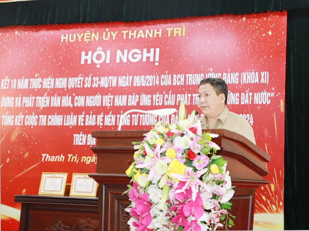 Huyện ủy Thanh Trì: Tổng kết 10 năm thực hiện Nghị quyết số 33 - NQ/TƯ - ảnh 2