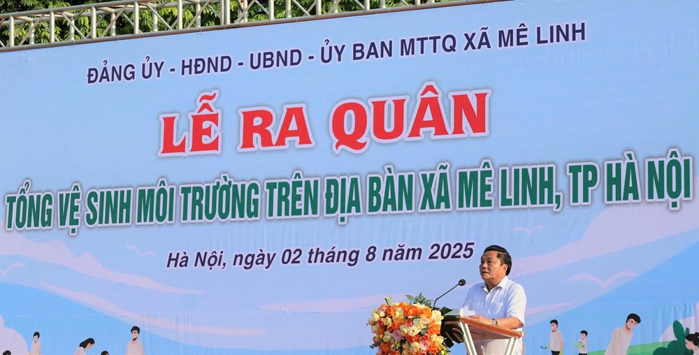 Xã Mê Linh phát động tổng vệ sinh môi trường Sáng - Xanh - Sạch - Đẹp - ảnh 2