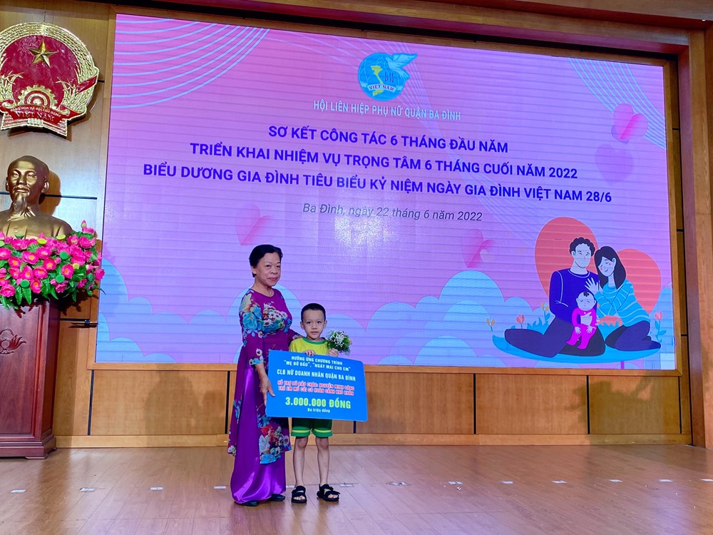 Hội LHPN quận Ba Đình: Sơ kết công tác 6 tháng đầu năm, đỡ đầu trẻ em mồ côi, mất nguồn nuôi dưỡng  - ảnh 3