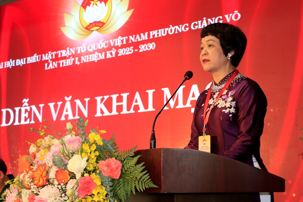 Bà Trần Thị Tố Tâm giữ chức Chủ tịch Ủy ban MTTQ Việt Nam phường Giảng Võ nhiệm kỳ 2025 - 2030. - ảnh 3