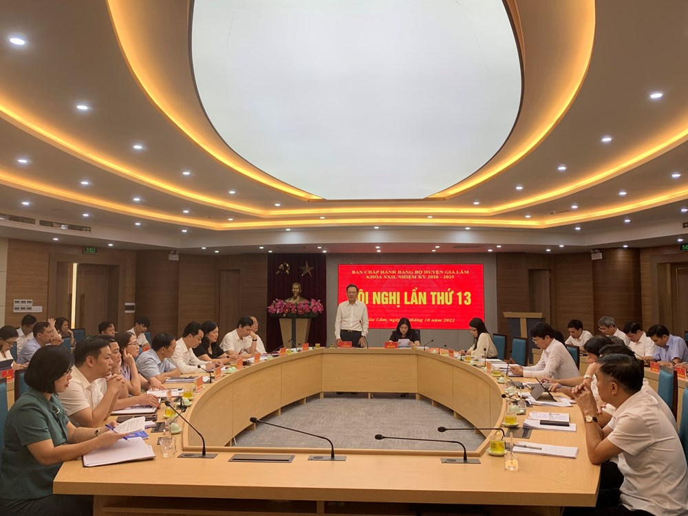 Kỳ họp thứ 13 Đảng bộ huyện Gia Lâm: Quan tâm các dự án đầu tư công - ảnh 2