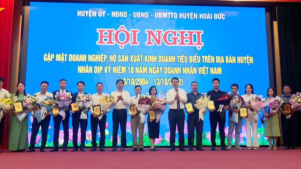 Hoài Đức gặp mặt biểu dương 100 doanh nghiệp, hộ sản xuất kinh doanh nhân Ngày Doanh nhân Việt Nam - ảnh 2