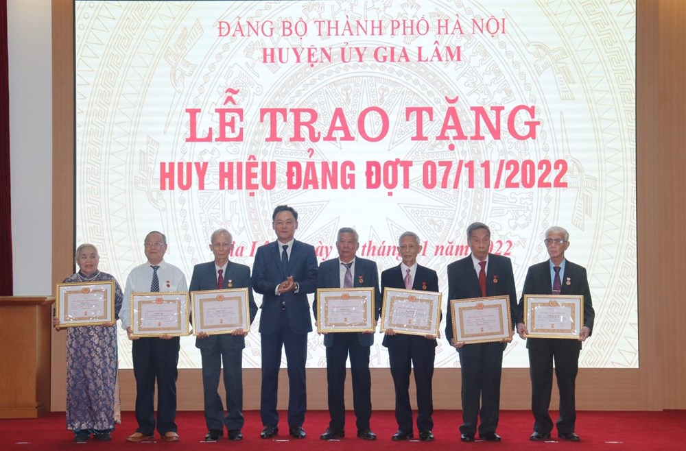 Huyện Gia Lâm: Trao tặng Huy hiệu Đảng cho 145 đảng viên - ảnh 3