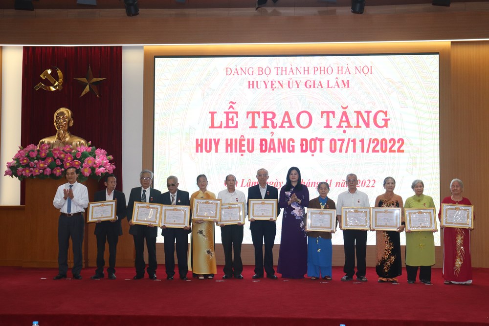 Huyện Gia Lâm: Trao tặng Huy hiệu Đảng cho 145 đảng viên - ảnh 4