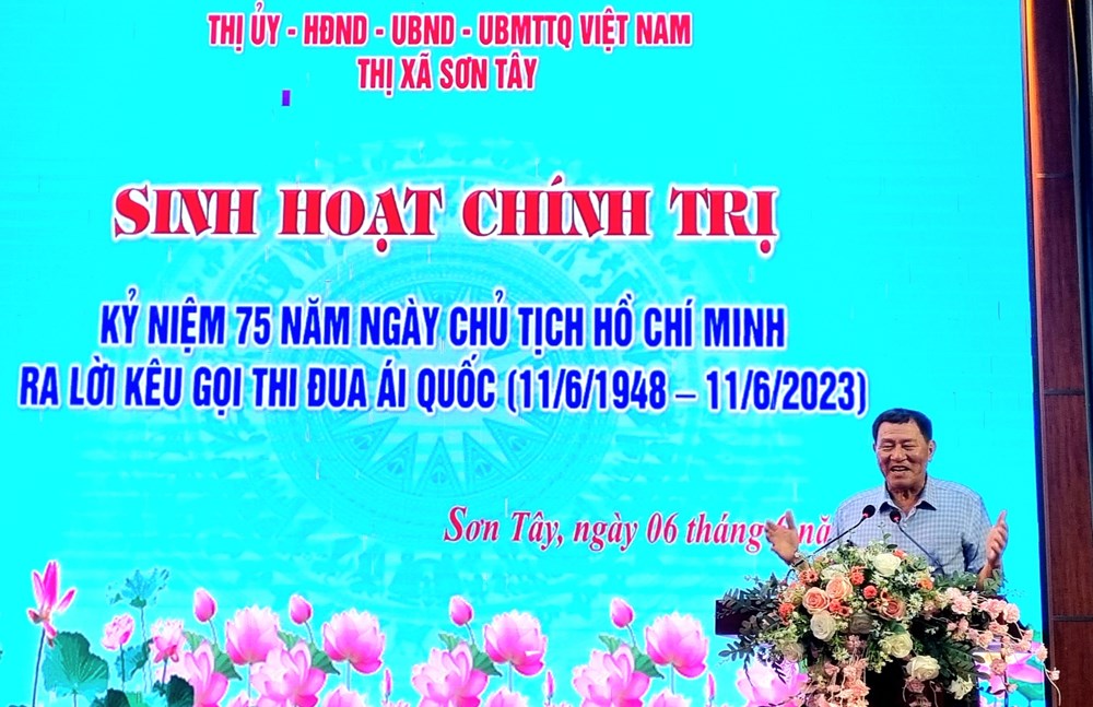 Hơn 400 đảng viên thị xã Sơn Tây ôn lại truyền thống 75 năm phong trào Thi đua ái quốc - ảnh 4