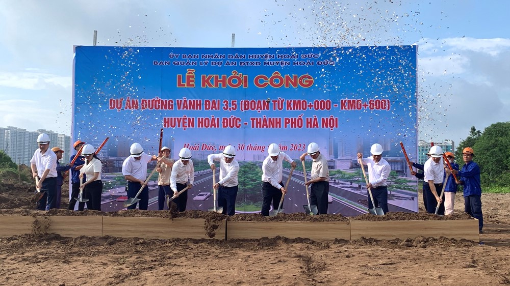 Hoài Đức: Khởi công dự án đường Vành đai 3,5 -dự án trọng điểm của thành phố - ảnh 4
