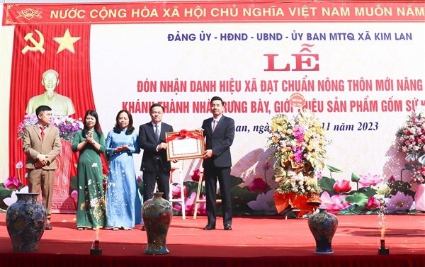 Xã Kim Lan đón nhận danh hiệu xã đạt chuẩn Nông thôn mới nâng cao - ảnh 1