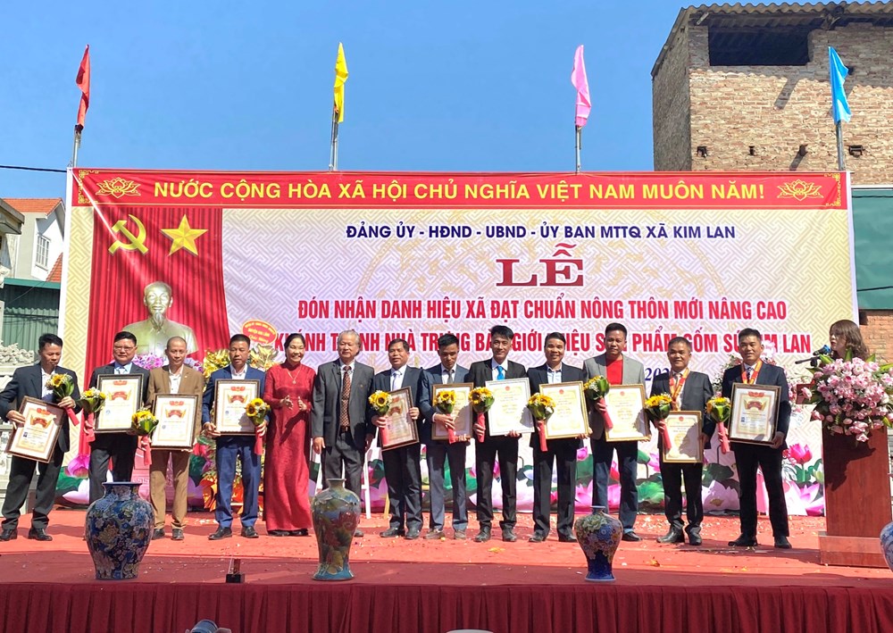 Xã Kim Lan đón nhận danh hiệu xã đạt chuẩn Nông thôn mới nâng cao - ảnh 2
