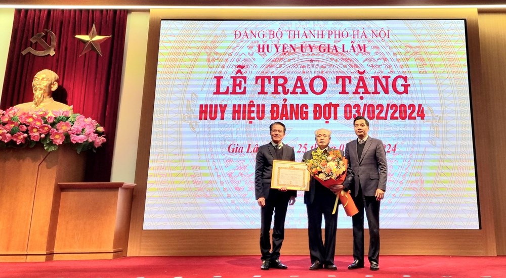 Đảng bộ huyện Gia Lâm trao tặng huy hiệu Đảng cho 199 đảng viên - ảnh 2