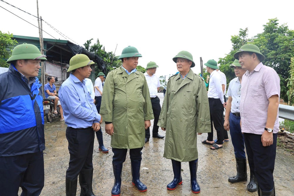 Chủ tịch HĐND TP Nguyễn Ngọc Tuấn kiểm tra các tuyến đê tại huyện Thường Tín - ảnh 5