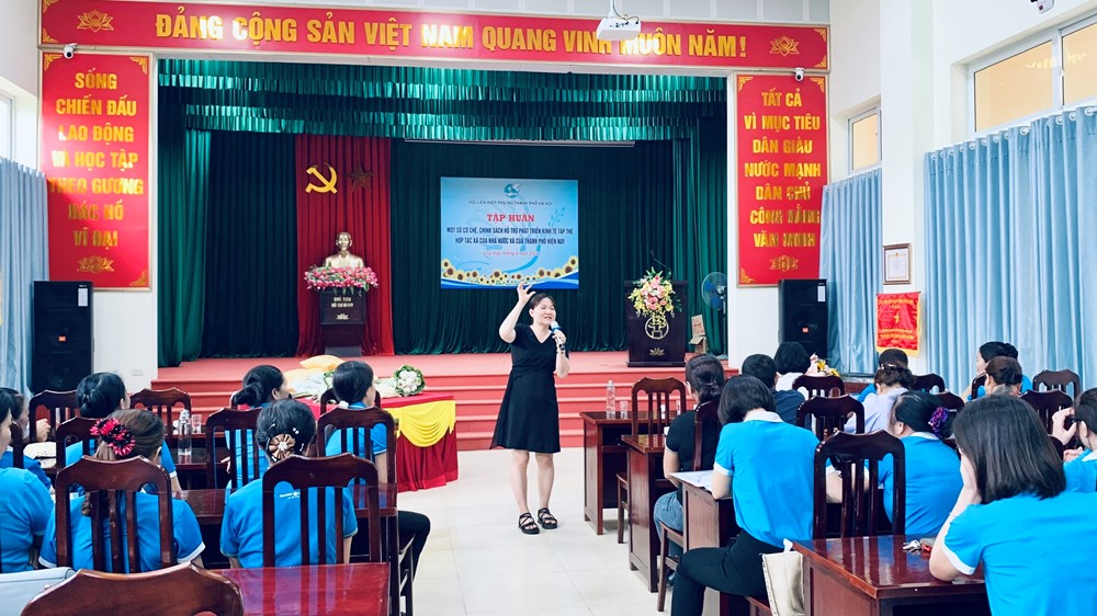 Phụ nữ Ứng Hoà được nâng cao hiểu biết về cơ chế, chính sách hỗ trợ hợp tác xã - ảnh 7