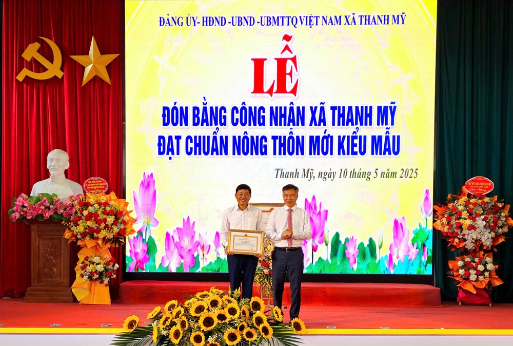 Xã Thanh Mỹ, thị xã Sơn Tây đón Bằng công nhận đạt chuẩn nông thôn mới kiểu mẫu - ảnh 2