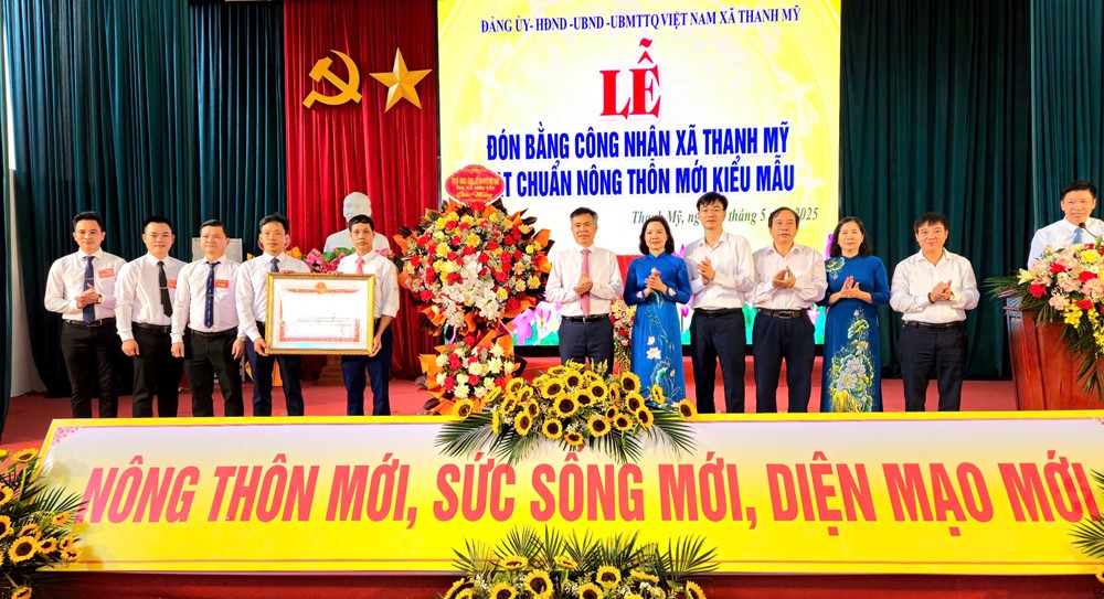 Xã Thanh Mỹ, thị xã Sơn Tây đón Bằng công nhận đạt chuẩn nông thôn mới kiểu mẫu - ảnh 1