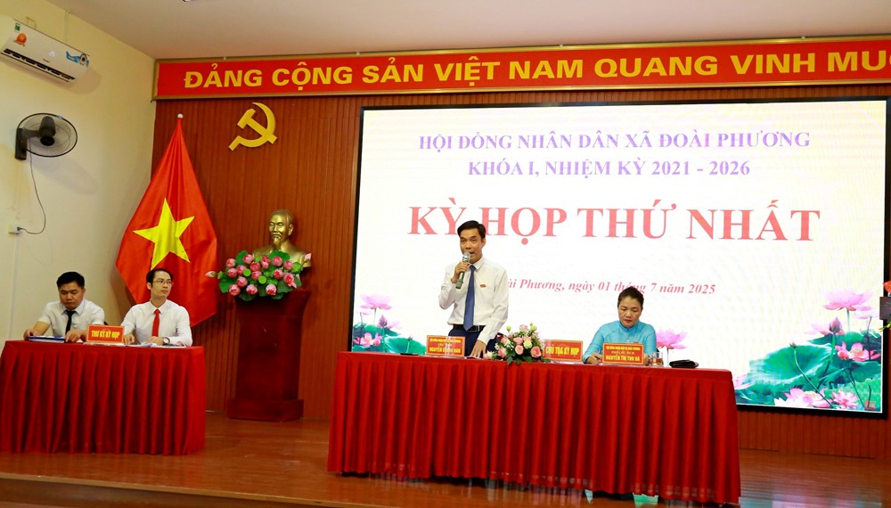 HĐND xã Đoài Phương: Sau kỳ họp thứ nhất, bắt tay ngay vào các công việc - ảnh 1
