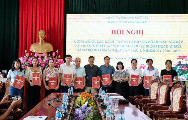 Công bố quyết định thành lập Đảng bộ Doanh nghiệp phường Sơn Tây  - ảnh 3